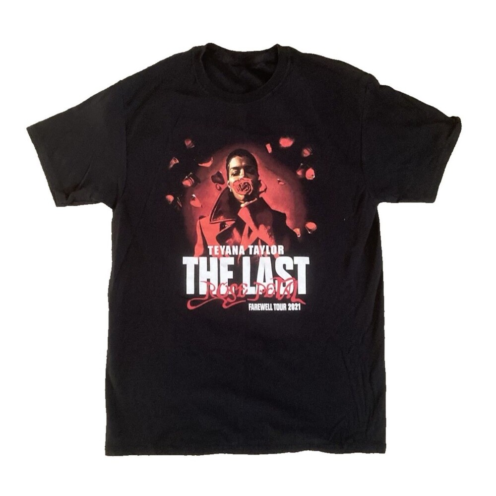 Teyana Taylor Last Rose Petal Farewell Tour 2021 Black T Shirt  Medium 2 Sided